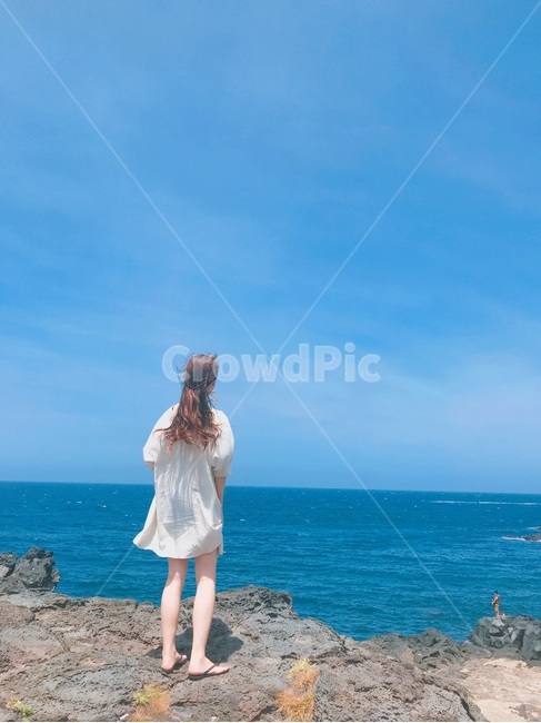 제주도,바다,여행,원피스,구름