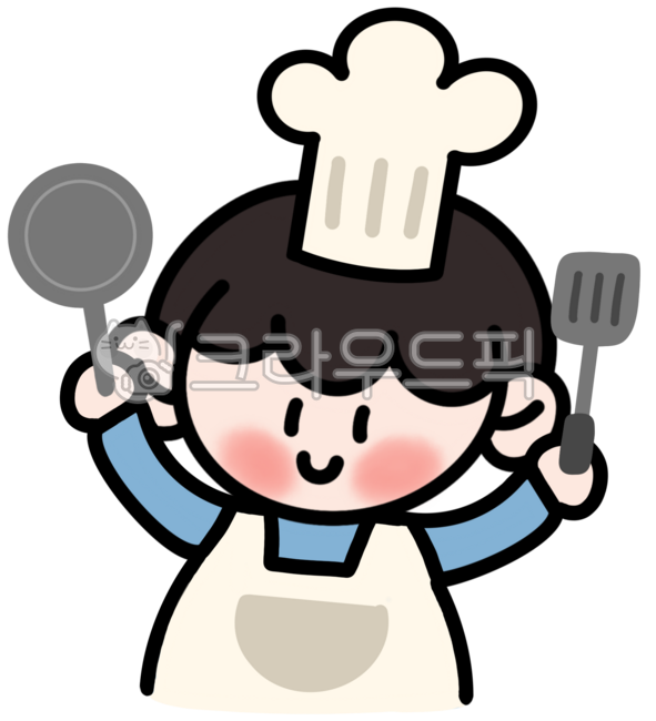 요리사,요리사모자,후라이팬,뒤집개,앞치마,cook,cooking,food,chef,어린이