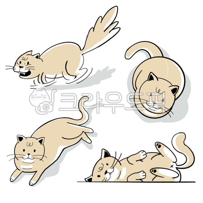고양이,고양이캐릭터,귀여운고양이,도망가는,누워있는,바라보는,휴식하는,편안한,고양이표정,고양이자세,고양이포즈,고양이일러스트,동물일러스트,cat,cutecat,catpose,restingcat,cozycat,playfulcat,pet