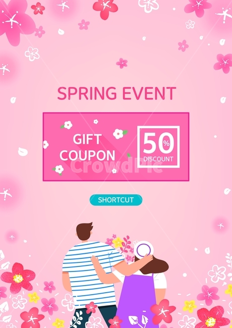 봄꽃,봄,꽃,나들이,소풍,축제,이벤트,행사,할인,쿠폰,선물,티켓,캐릭터,연인,커플,사람,봄,계절,spring,season,축제,행사,festival,carnival,event,그래픽,일러스트레이션,graphic,illustration