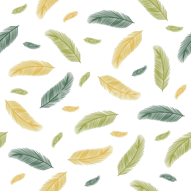 feather,pattern,yellow,simple,palm tree leaves,repeat,vector,graphic,package,green,wallpaper,textile,continuity,eps,wrapping paper,background,fabric,illustration,little