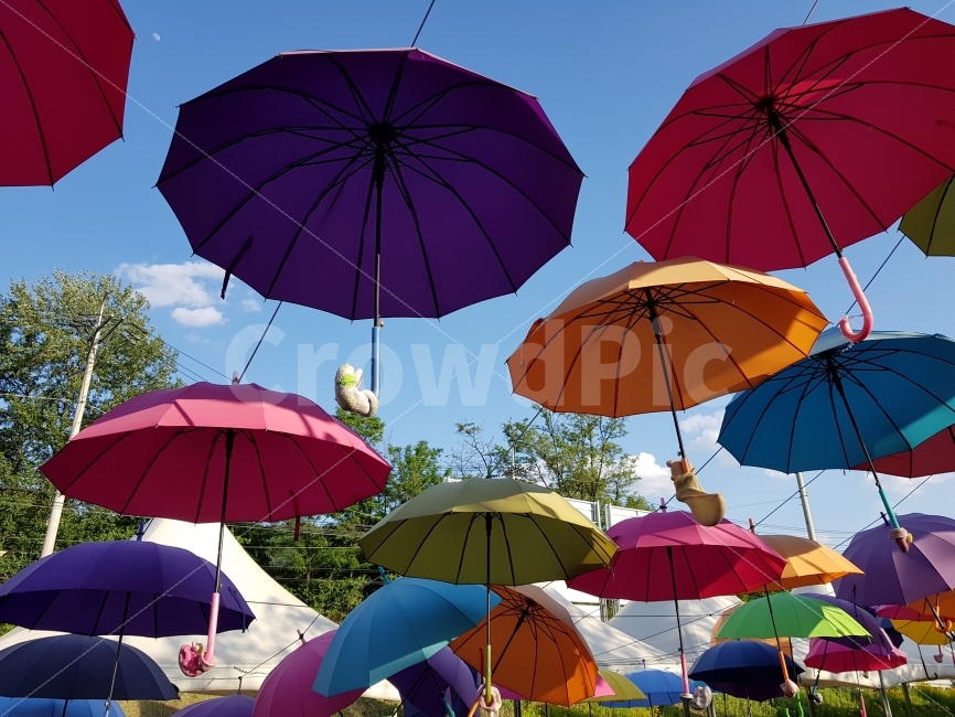하늘,우산,알록달록,맑은날,소풍,예술,art