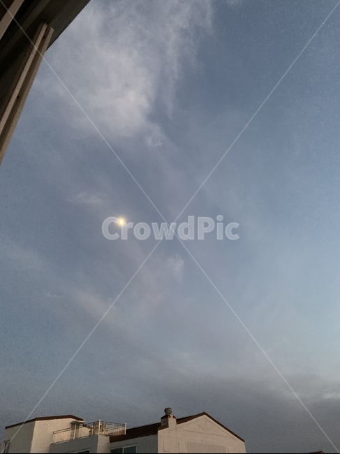 moon,sky,하늘,달,저녁하늘