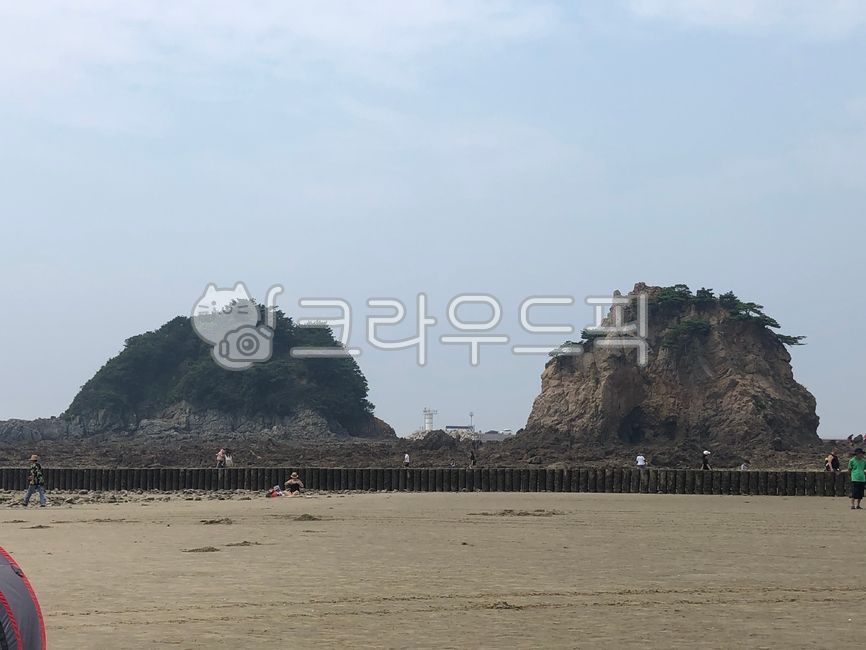 해안선,갯벌,꽃지,해수욕장,바다