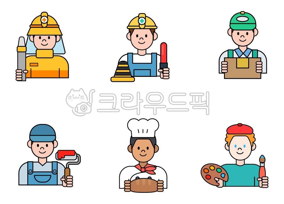소방관,직업,직업아이콘,직업일러스트,택배,택배기사,요리사,화가,페인트칠,페인트공,아이콘,icon