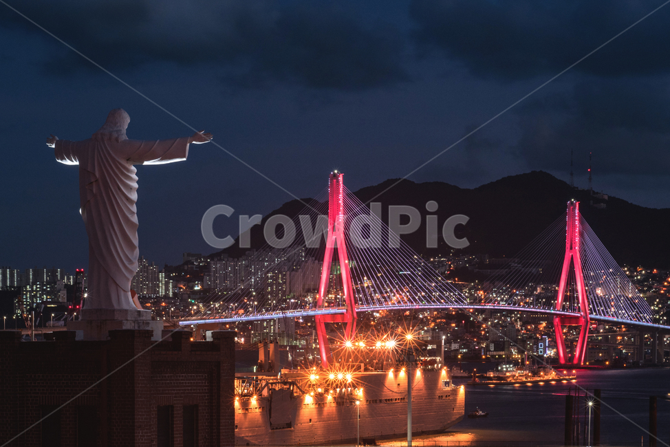 부산,busan,동항성당,부산항대교,야경,nightview,korea