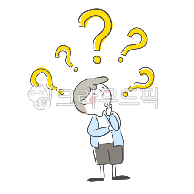 캐릭터,어린이,일러스트,만화,모름,불확실,알수없는,물음표,의문,생각,혼란,문제,기호,고민,궁금증,호기심