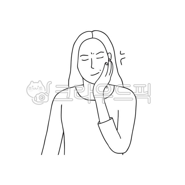 라인일러스트,치통,통증,불편,아픔,병원,치료,치과,진료,치아,통증일러스트