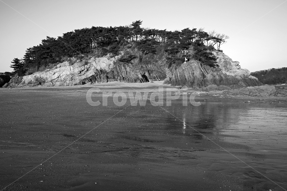 선대도,목섬,인천,섬,옹진군,서해,갯벌,바다,썰물,흑백,자연,풍경,nature,landscape