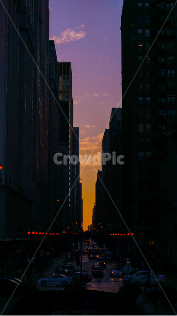 nature,자연,outdoors,옥외,metropolis,중심지,building,건물,town,도시,urban,어반,city,intersection,도로,road,시티,교차로,downtown,도심,asphalt,타맥,tarmac,아스팔트,하늘,노을,chicago,시카고,도시,풍경,city,landscape,색깔,색상,색채,색감,color sense,color sensitivity,feeling of color