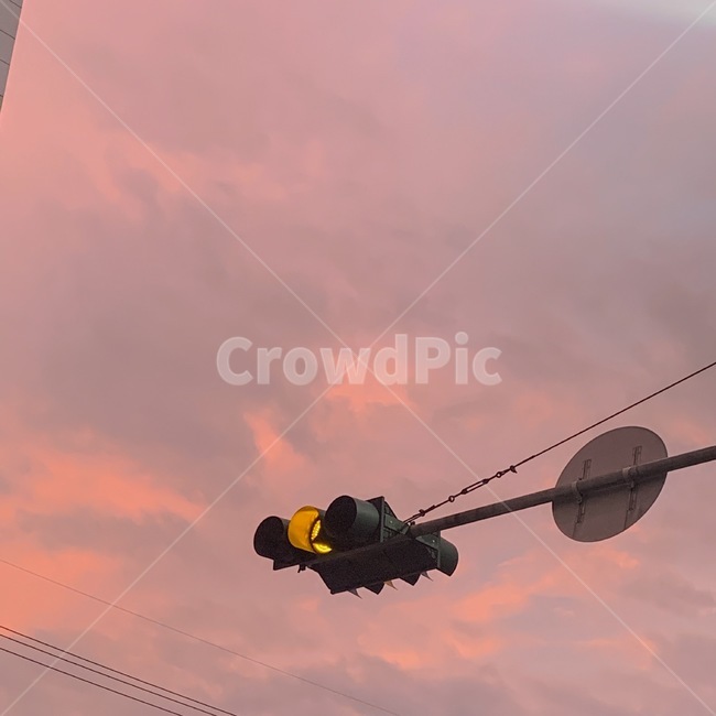 redsky,풍경,신호등,노을,하늘