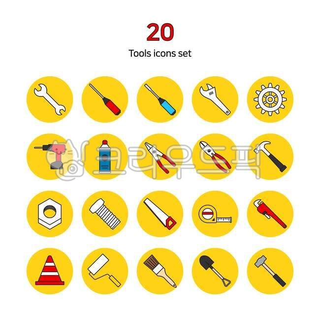 symbol,spanner,shovel,sign,paint,construct,ruler,nut,brush,work,equipment,Paint,collection,tool,wrench,ranch,Jangdori,measure,volt,Roller,Pictogram,tape measure,object,erection,repair,road construction,hammer,paint brush,line,icon,industry,instrument,top,