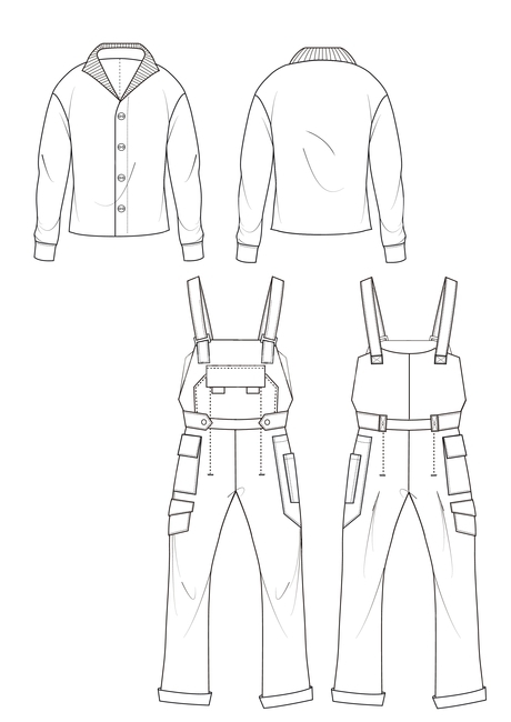의류,패션,도식화,컬렉션,플랏,일러스트,셔츠,바지,자켓,jacket,coat,illustration,collection,plot,pants,멜빵바지,패션스타일,의상,fashion,style,그래픽,일러스트레이션,graphic,illustration