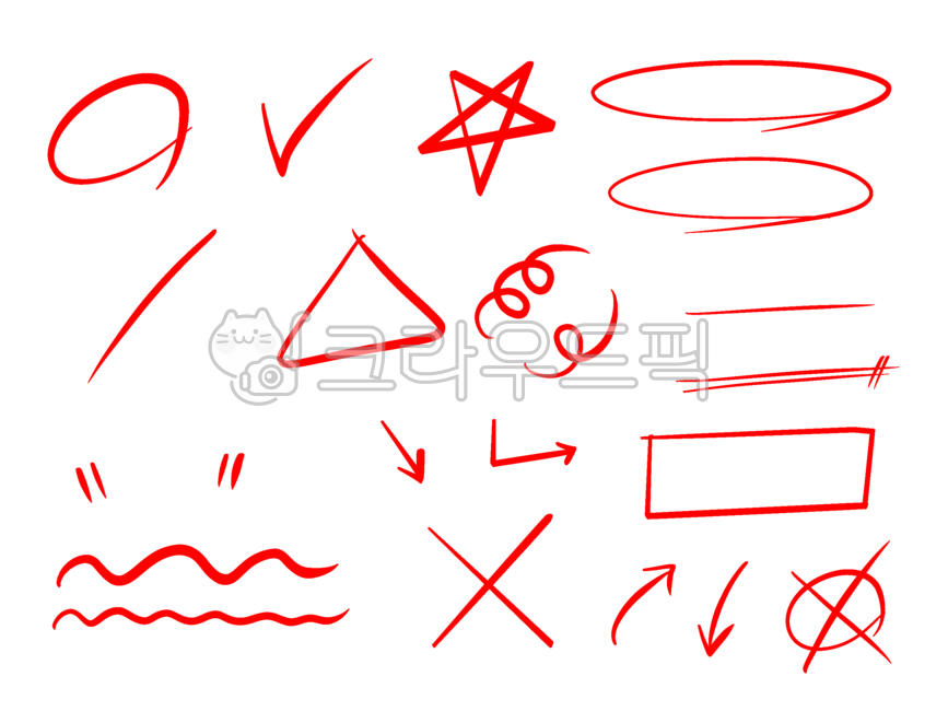 채점, 채점표시, 교육, 채점png, 빨간색연필, 사진,이미지,일러스트,캘리그라피 - 세영작가