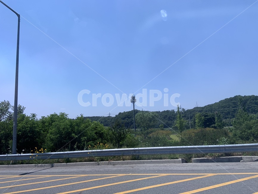 산,나무,구름,농촌,풀