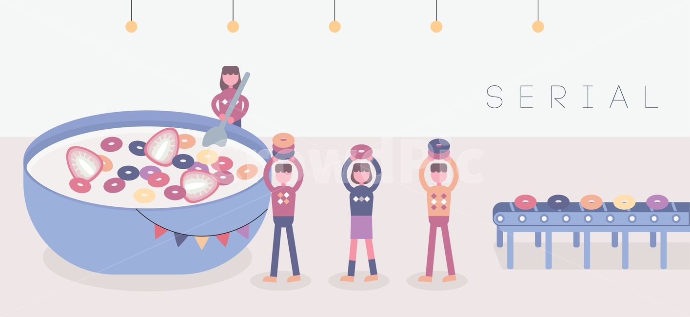 시리얼,요정,아이디어,협업,캐릭터,일러스트,벡터,음식,디저트,달콤한,과일,딸기,블루베리,스웨터,사람,귀여운,조명,장식,오브젝트,상황,삽화,아침식사,우유,보울,그릇,숫가락,스푼,그래픽,일러스트레이션,graphic,illustration