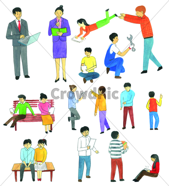 물감그림,손그림,watercolor,people,handdrawing,사람,소년,boy,소녀,girl,어린이,child,children,kid,young,little,여자,woman,인간,person,human,어른,adult,남자,man,직장인,officeworker