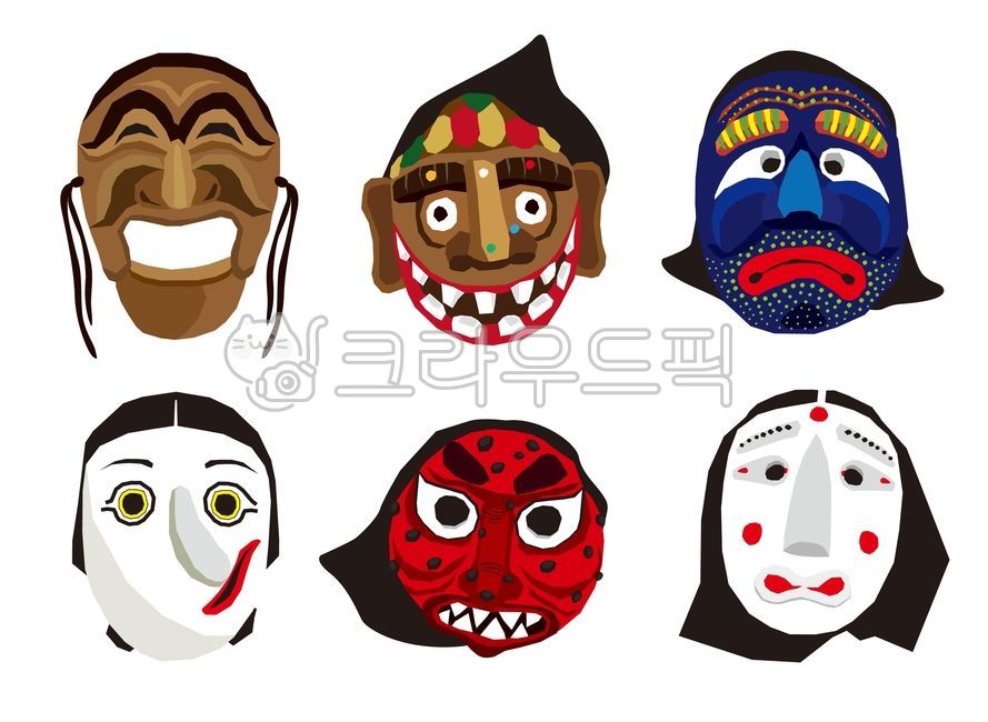 탈,전통탈,하회탈,가면,탈일러스트,각시탈,mask,말뚝이탈,영노탈,도령탈,전통
