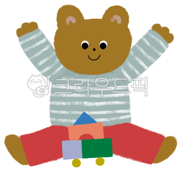 play,Decorating a diary,hand drawing,Day care Center,sticker,baby bear,cute,kindergarden,painting,animal,bear,block,illustration,illust,Block stacking