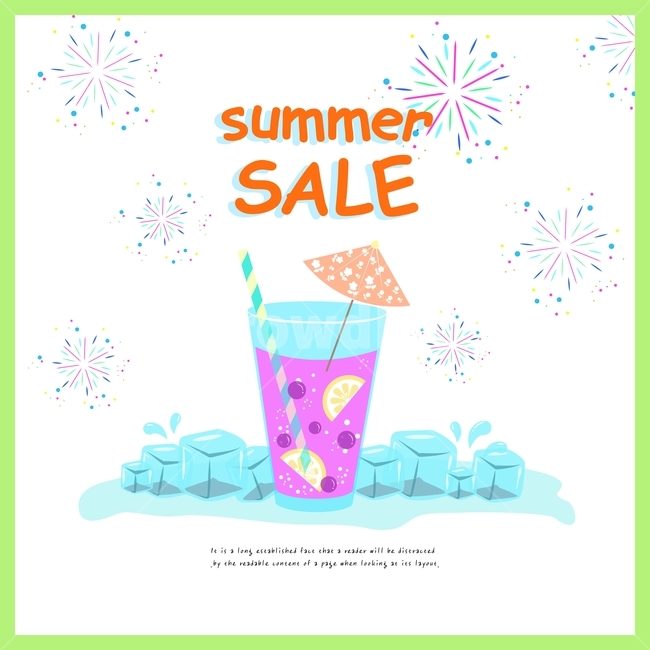 폭죽,여름,칵테일,주스,포도,얼음,세일,이벤트,일러스트,배경,프레임,여름,계절,summer,season,그래픽,일러스트레이션,graphic,illustration