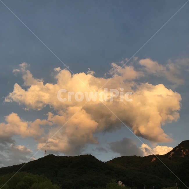 하늘,구름,산,뭉게구름,여름
