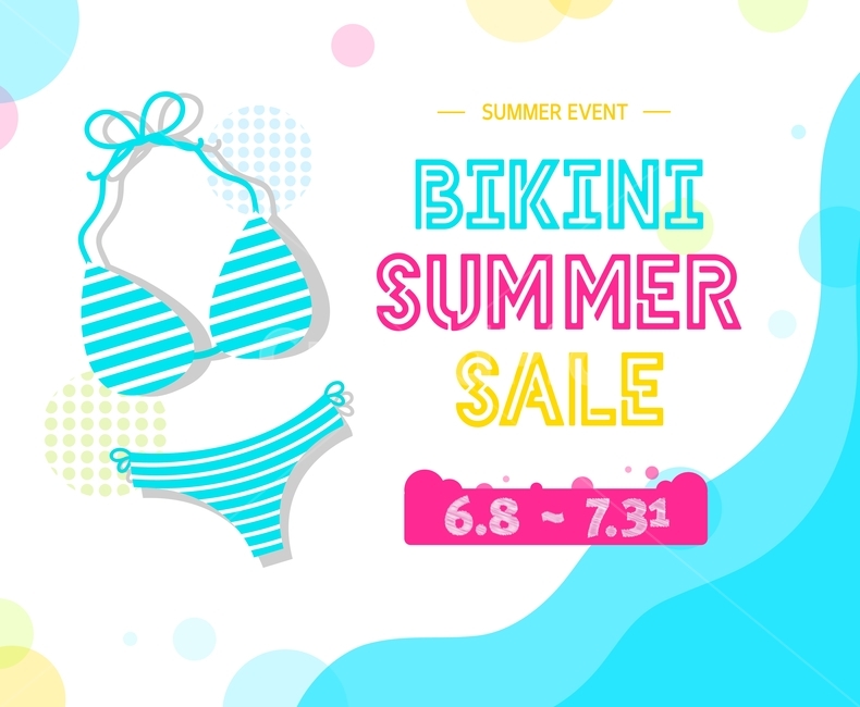 비키니,파도,바다,패턴,여름,이벤트,팝업,플랫디자인,일러스트,여름,계절,summer,season,축제,행사,festival,carnival,event,그래픽,일러스트레이션,graphic,illustration