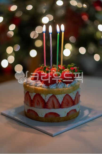 겨울,케이크,과일,크리스마스케이크,초,촛불,디저트,양초,캔들,메리크리스마스,성탄절,크리스마스,크리스마스이브,크리스마스트리,전구,보케,딸기
