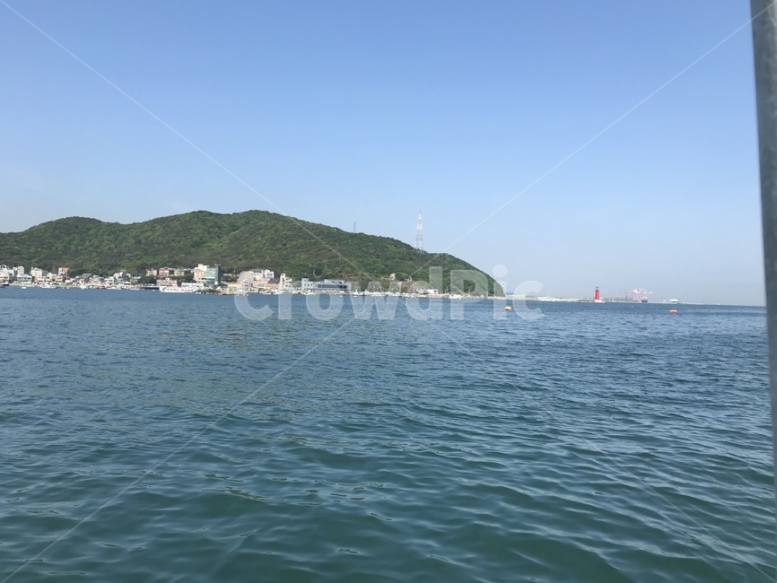 바다,파도,섬,맑은하늘,배