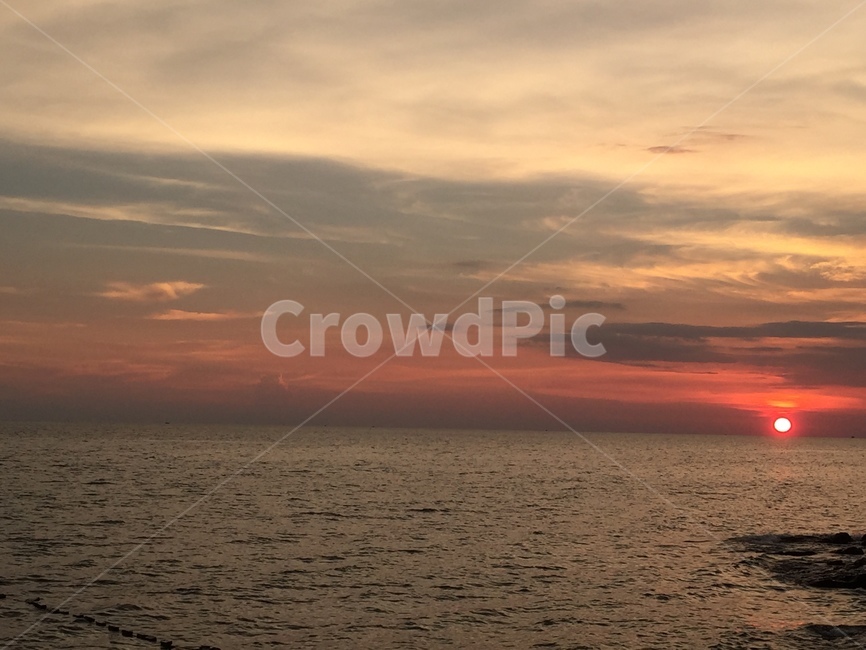 야경,붉은노을,바다,야자수,나이트,선셋,자연,풍경,nature,landscape,outdoors,옥외,sky,하늘,sunset,일몰,dusk,황혼,dawn,새벽,red sky,붉은 하늘