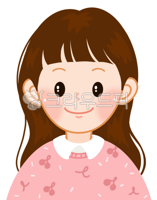 사람,여자,웃는얼굴,여자일러스트,사람일러스트,머리,헤어,머리카락,얼굴,초상화,person,head,face,분홍색옷,핑크색옷