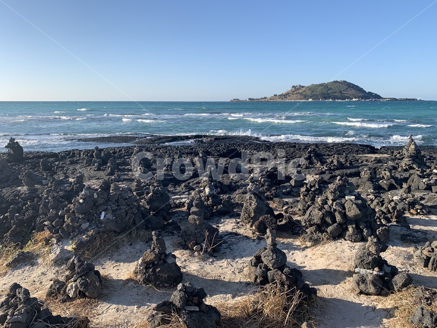 제주,제주도,돌탑,파도,섬,바다