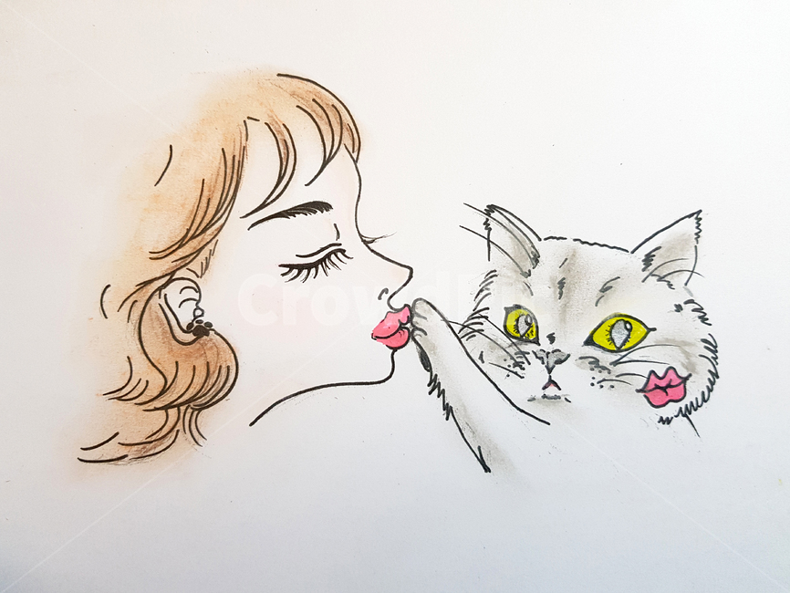 고양이그림,집사그림,집사,고양이,일러스트,미술,cat