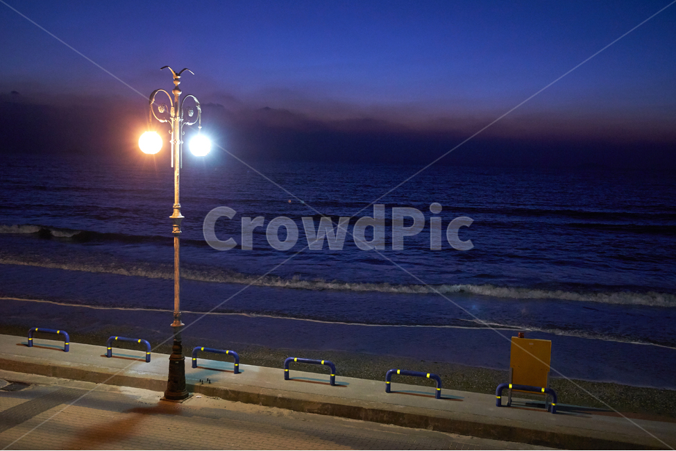 가로등,꽃지해수욕장,태안군,충남,한국,풍경,바다,서해안,밤,야경,컬러풀,파도,야경,밤,풍경,nightscape,night,landscape