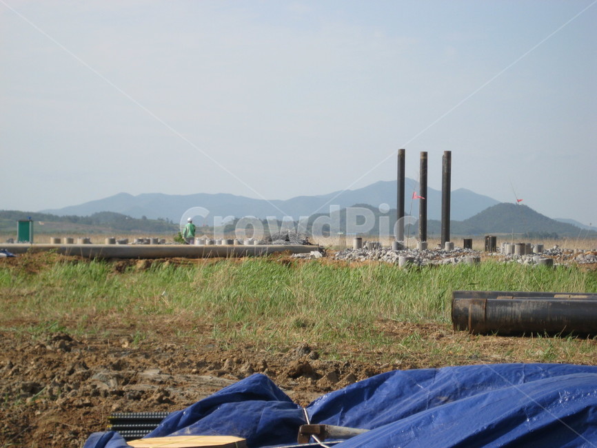 공사현장,강관,안전,철거,들판,산업,industry,industrial,건설업,건축업,construction industry