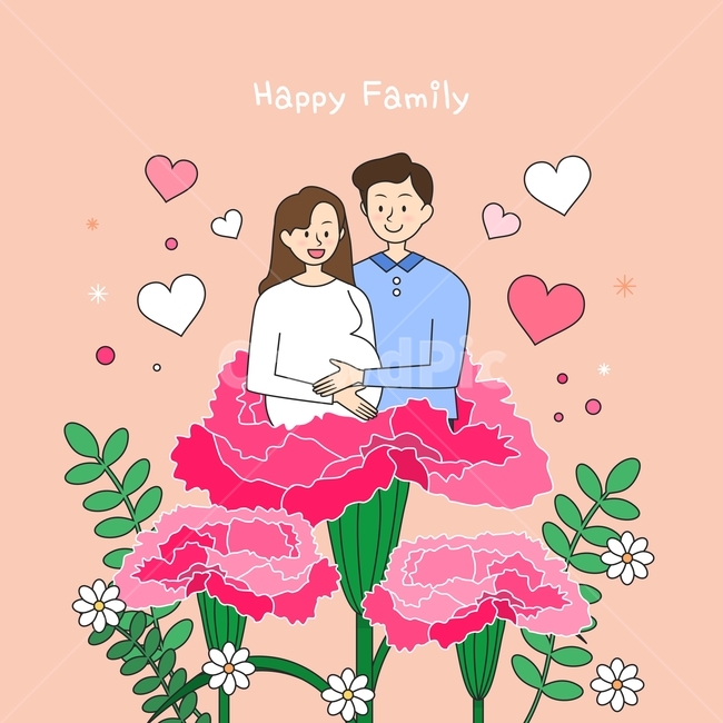 카네이션,꽃,임산부,가정의날,가족,캐릭터,사람,사랑,행사,이벤트,가족,패밀리,family,기념일,축하,anniversary,congratulation,celebrate,celebration,그래픽,일러스트레이션,graphic,illustration