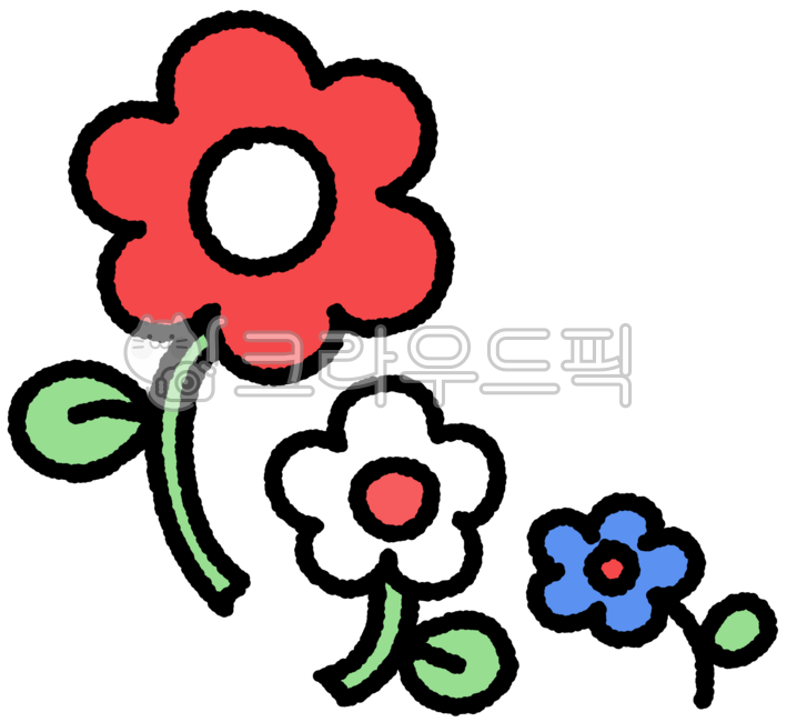 꽃,꽃장식,일러스트,손그림,드로잉,귀여운,스티커