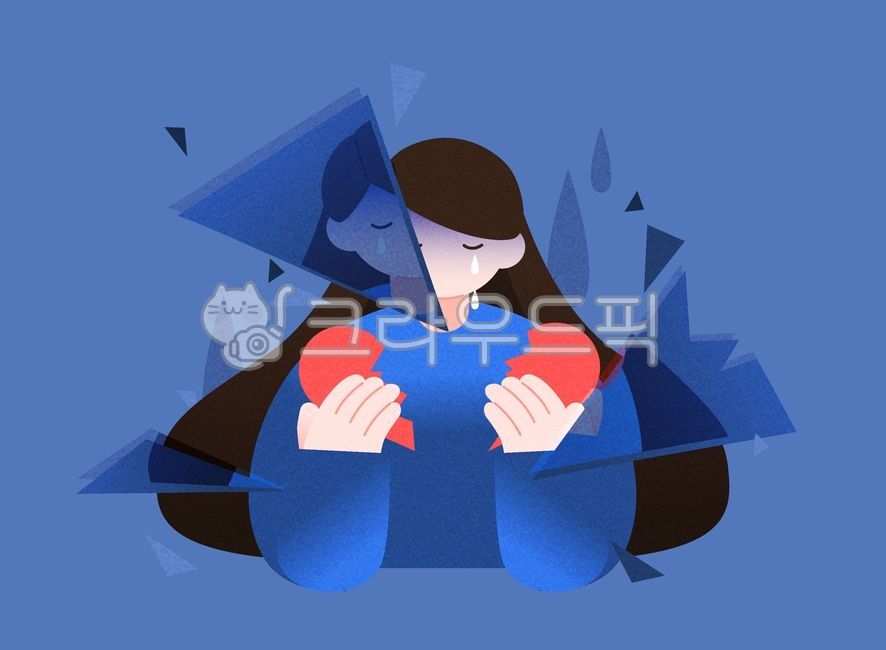 심리질환,마음건강,정신건강,심리치료,마음치료,상담,심리,마음,정신,슬픔,유리,조각,눈물,캐릭터,사람,여자,하트,사랑,우울증,우울,감정,정신병,트라우마,일러스트,디자인,소스,웹소스,배경,백그라운드
