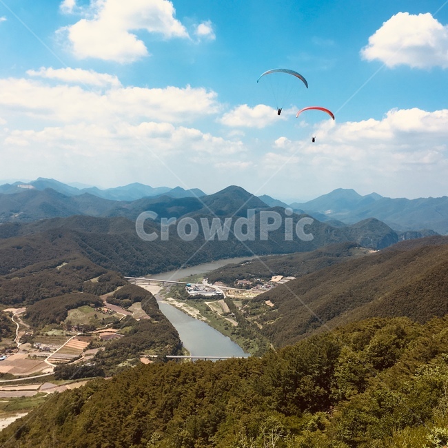 단양,대한민국지도,구름,하늘아래,남한강