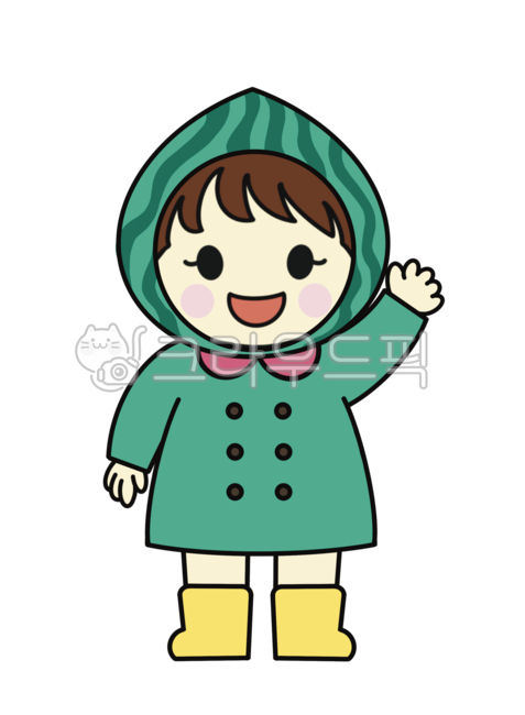 비옷입은어린이, 우비입은어린이, 비옷일러스트, 우비일러스트, 비오는날, 사진,이미지,일러스트,캘리그라피 - ENAH작가