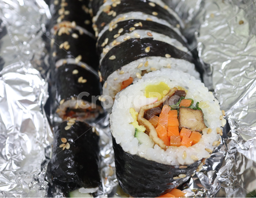 김밥,음식,당근,김,야채