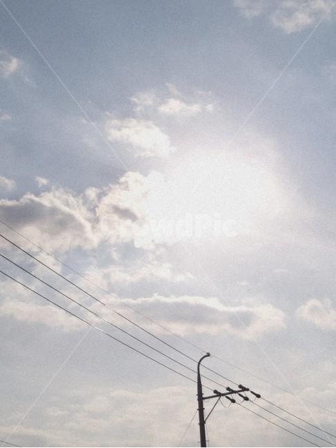 하늘,태양,구름,전봇대,하늘색,blue,sky,뭉게구름,맑은하늘