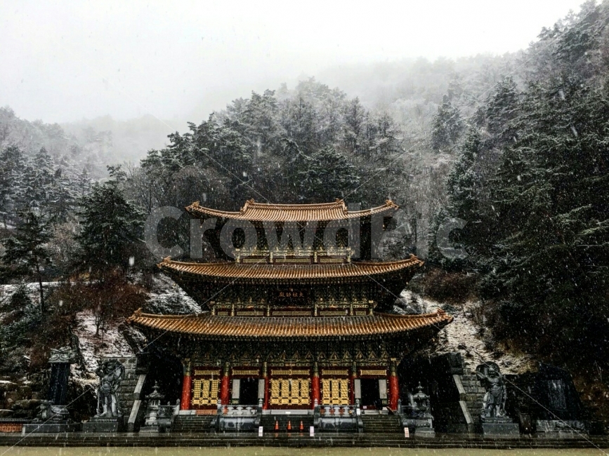 한국,충청북도,단양,8경,천태종,총본산,구인사,대조사전,국내,여행,눈,배경,겨울,계절,winter,season,한국전통,한국문화,korean traditional,korean culture,종교,신앙,religion,belief,faith