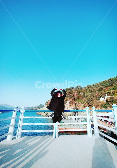 바다,뒷모습,하트,점프,jump