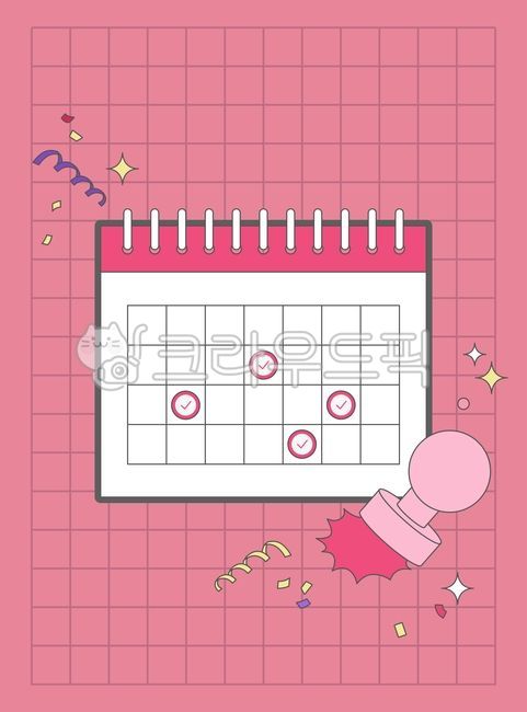 쇼핑,상업,오브젝트,플랫,플랫일러스트,벡터,쇼핑일러스트,쇼핑몰,인터넷쇼핑,온라인쇼핑,핑크,핑크색,분홍,분홍색,비즈니스,웹쇼핑,폭죽,일러스트레이션,달력,캘린더,도장,출석,출석체크,이벤트,일정,일러스트,쇼핑,shopping,그래픽,일러스트레이션,graphic,illustration