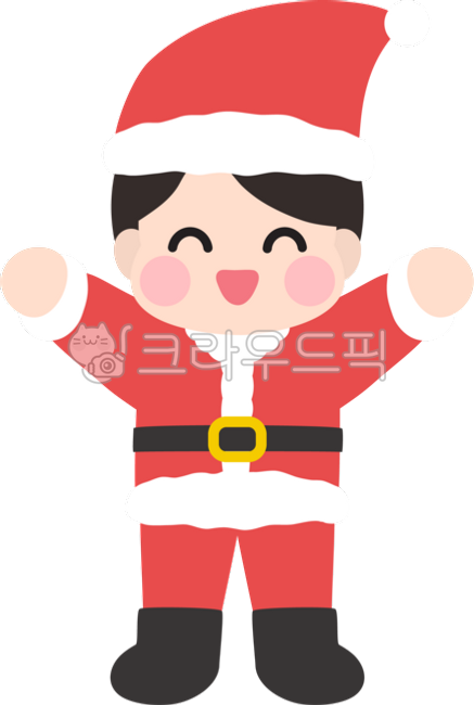산타클로스,크리스마스도안,크리스마스캐릭터,산타모자,산타복장,크리스마스,성탄절,만세,산타코스튬,크리스마스요정,어린이,남자아이,미소,웃음,연말행사,크리스마스스티커,크리스마스요소,겨울요소,겨울스티커,사람캐릭터,인사