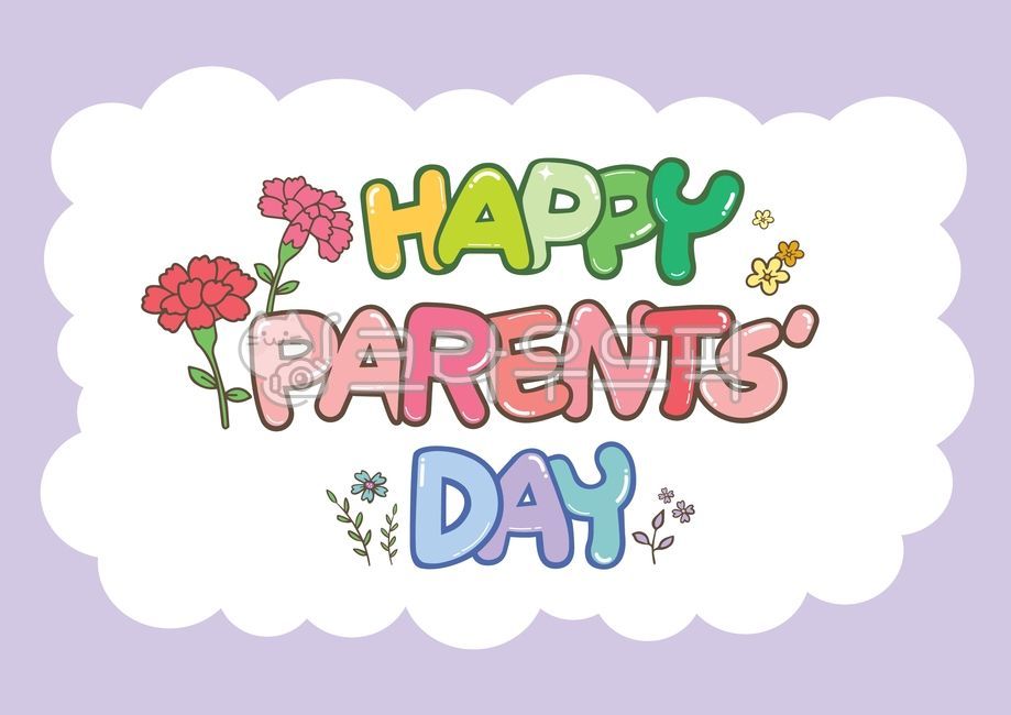 family month,In May,father,Anniversary,handwriting,carnation,Mothers Day,congrats,flower,mother,vector,illustration,calligraphy,parents