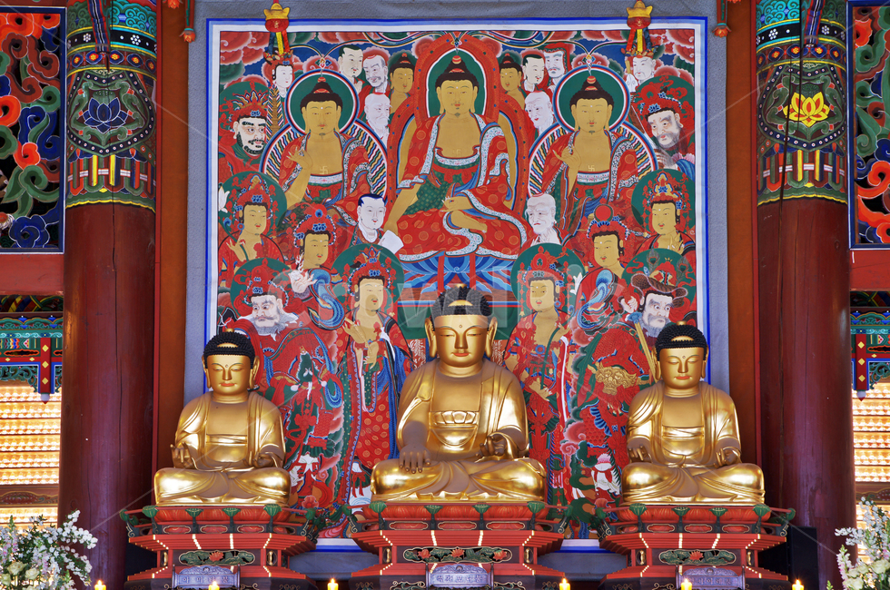 봉은사목삼불상,삼존불상,봉은사,보물제1819호,1651년조성,탱화,목조석가여래삼불좌상
