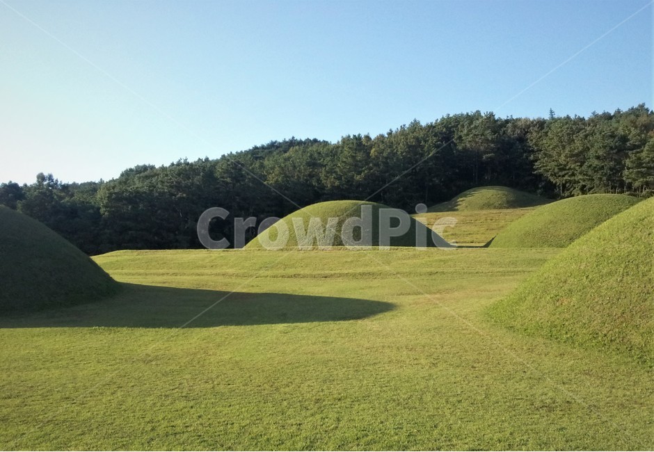 능산리,고분군,부여,백제,무덤,왕릉,자연,풍경,nature,landscape,한국전통,한국문화,korean traditional,korean culture,field,들,grassland,목초지,outdoors,옥외,mound,투수판