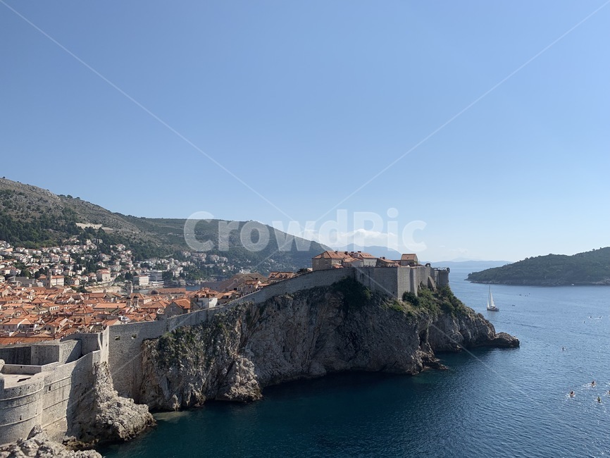 크로아티아,두브로브니크,성,성벽,바다,하늘,croatia,dubrovnik,sea,sky,해외,외국,세계,foreign,oversea,world