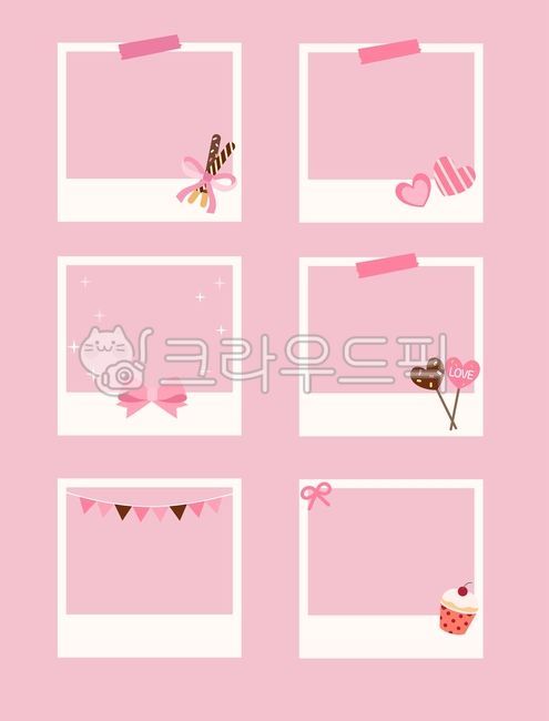 Polaroid,frame,Pepero Day,lovely,illustration,love,confession,pink,lovely,lover,happiness,Pepero,heart,ribbon,sparkle,chocolate,chocolate,candy,lollipop,garland,cupcake,polaroid photo,taku